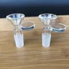 14mm 18mm Male Thick Round Glass Funnel Bowl Slide Smoking Adapter Herb Dry Bowls with handle Tobacco for water Bongs Oil Burner