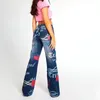 Kvinnors byxor Capris Jaded Brand London Long Women Y2K Vintage Trousers Streetwear Wide Leg Print Angel Bekymrad Låg Rise Boyfriend Jean