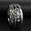 Rotatabl rostfritt stål Masonic ringar för män Signet Freemason Ring Freemasonry Vintage Punk Smycken Mens Male Anillos Present X0715