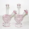 Copo de vidro bonng dab equipamento de cachimbo rosa cor de água rosa de vidro bongs bongs quartzo banger tigela plataforma de óleo bubbler fumando tubo de tubo