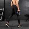 Nouveaux faux deux compression leggings serrés leggings pour hommes exercices de remise en forme hommes pantalons joggers pantalons hommes bodybuilding gymnases vêtements 210421