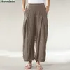 est women cotton linen pants plus size 5XL oversize high quality lady good clothes casual loose style comfortable fashi 210915