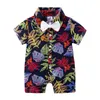 Beach Floral Baby Boys Pagliaccetto Summer Pagliaccetti a maniche corte Abbigliamento per bambini Tuta Tuxedo 210413