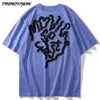Tshirts Streetwear 힙합 만화 곰 인형 인쇄 펑크 록 대형 티셔츠 하라주쿠 짧은 소매 코튼 탑 210601