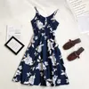 Sexy Mini Jurken PRING BOHE BLOEMEN Lente Zomer Vrouwen Jurk Vintage Strand Stijl V-hals Vestidos Rits 13963 210415