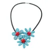 Fashion Red Coral och Blue Turquoises Flower Choker Halsband för män Chokers