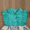 0-5Y Lato Niemowlę Berbeć Baby Kid Girl Sukienka Ruffles Rainbow Drukuj sukienki dla dziewczynek ubrania kostiumy 210515