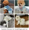 Dog Dress for Small Dogs Girl Summer Pet Clothes Cotton Dog Apparel Cute Floral Lace Puppy Cat Princess Dresses suit Bichon Frise Shih Tzu Chihuahua Poodle S A309