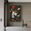 Moderno tamanho grande rosa vermelha poster arte da parede pintura em tela bela flor imagem impressão hd para sala de estar quarto decor251f