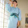 Vêtements ethniques Style japonais samouraï Cosplay Costumes traditionnels hommes Kimono robe 2 pièces Vintage impression mâle Yukata Haori Kimonos robe