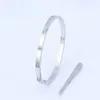 4 mm dunne titanium stalen armband armbanden mode dames heren 10 stenen armbanden afstand sieraden met cadeauzakje maat 16-19cm2405