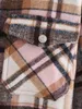 Gingão de inverno Verificação xadrez casaco quente oversize estilo mulheres long Lapel Woolen Jacket 210429
