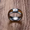 Wedding Rings Crystal Tungsten Carbide Ring Mens Wood Inlay Band Fashion Classic Jewelry