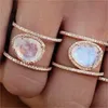 Ovale natuurlijke maansteen diamanten ring 14 k rose gouden sieraden voor vrouwen agaat turquoise anillos jade bizuteria peridot fijne edelsteen 1589 Q2