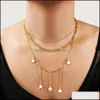 Pendant Necklaces & Pendants Jewelry Aessories Fashion Retro Tassel Necklace Female Mti-Layer Peach Heart Women Drop Delivery 2021 Ypwqt