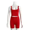 Été rayé hanche ascenseur taille haute court gilet Shorts deux pièces sport et loisirs costume dames CX220301