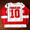 Nikivip Ship from US Youngblood #10 Mustangs Rob Lowe Hockey Jersey Film Hommes Cousu Blanc Top Qualité Maillots