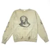 Men's Hoodies & Sweatshirts Men Vintage Drity Remake Jesus Distressed Round Neck Jumper Sweatshirt