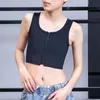 Damskie kształty S-4XL Oddychające Bandaż Zipper Wzmocniony Krótki Corset Tomboy Lesbian Tank Tops Chest Shaper Breat Batder Trans Koszula Koszula