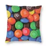 Kudde / Dekorativ kudde M och M's Pattern Case for Living Room Retro Candy Chocolate Modern Sofa Kudde Cover Velvet Pillowcase Hem Deco