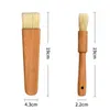 NEWWooden Oil Brushes Wood Handle Baking BBQ Tools Grill Pastry Butter Honey Sauce Basting Bristle Round Flat Brush Baking ZZA11289