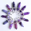 Purple pink green Stripe onyx pillar shape point Chakra stone charms pendants for necklace earrrings jewelry making