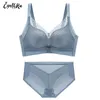 CYNTHRA Bra Set Women's Sexy Lace Adjustable Gathering Push Up WirelSeamelComfort Breathable Beauty Back Lingerie Set X0526