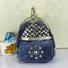 Axelväskor lyxig designer handväskor kvinnor denim crossbody väska kvinnlig shopper mode casual vävt rhinestone tofs stor kapacitet