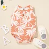 Bébé Feuilles Imprimer Triangle Barboteuses Été 2021 Enfants Boutique Vêtements 012 Nouveau-né Bébé Tout-petits Coton Sans Manches Crawl Onesies3018326