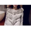 Winter Dames Bont Koreaanse jasjas One Body Imitation Vest 211207