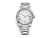 Najlepiej sprzedający się męski zegarek Pure White Dial Złota Bransoletka Bezpłatna obrotowa ramka szafirowa jakość szkła 2813 Automatyczny ruch mechaniczny na rękę męską