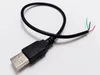 USB2.0 A Typ Male Plug 4pin 4 Tråd Dataavgiftskontakter Kabel, USB-ledningsladd, 30cm, DIY / 10PCS