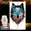 Black Wolf Forest Feather Tattoos Temporary Sticker Tree Fierce Animal Fake Tattoo For Men Body Art Custom Tatoos