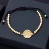 Nouveau classique 9 styles vierge mary bracelets pour femmes cristal or chrétien ajustable ajustable cuivre cz perle bijoux
