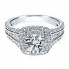 DIWENFU véritable 14K or blanc Bague en Diamant pour les femmes Anillos Bizuteria Bague de mariage Diamant pierres précieuses bijoux anneaux boîte 220216