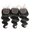 Brazilian Human Hair Top Closures 4*4 Body Wave Lace Closure with Baby Hair Bleached Knots Natural Color