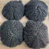 4 mm en 6 mm volle kanten toupee Maleisische Maleisische Human Hair Vervanging Afro Kinky Curl Male Unit Fast Express Delivery
