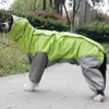 Pet Dog Raincoat Outdoor Waterproof Clothes Hooded Jumpsuit Overalls For Small Rain Cloak French Labrador