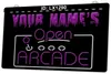 LX1290 Your Names Open Arcade Game Room Light Sign Gravure 3D double couleur