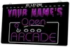 LX1290 Your Names Open Arcade Game Room Lichtschild, zweifarbige 3D-Gravur