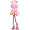 Juguete de calamar de dibujos animados para perros, pulpo, BB, mascota de peluche, juguetes de cuerda para cachorros, juguetes con chirrido rosa, suministros para mascotas