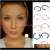 Drop Lieferung 2021 Trendy Körperschmuck Mode Edelstahl Offene Hoop Ring Ohrring Ohrstecker Gefälschte Nasenringe Nicht Piercing Fziq6