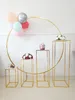 5pcs 7pcs Shiny Gold Wedding Decoration Outdoor Lawn Flower Plinths Table Aisle Iron Circle Birthday Party Arch Backdrops For Balloon Sash Toys Crafts Floral Rack