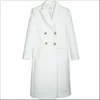 Осень зимние женщины шерстяные пальто женские двубортные плюс размер шерстяное пальто белого шерстяного пальто