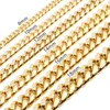 8mm10mm12mm14mm16mm Miami Cubaanse Link Chain Rvs Heren 14K Gouden Kettingen Hoog Gepolijst Punk Curb Kettingen2185818