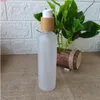 100st Custom Packaging Plast Pet Tom Kosmetisk Spray Bottle Cream Jar med Bamboo Lid Shampoo Skin Care Lotion Jargoods