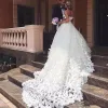 3D Floral Applique Ballgown Wedding Dresses Bridal Gown Sweetheart Neckline Chapel Train Tulle Custom Made Plus Size Vestidos De Novia 2022 Designer