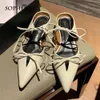 Sophitina Fashion Cover Teen Vrouwen Sandalen Lederen Puntige Teen Schoenen TPR antislip buitenste slippers Wilde vrouwelijke schoenen AO772 210513