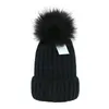 2022 Adultos grossos chapéus de inverno quentes para mulheres gorros elásticos macios malha pompons gorros gorros femininos gorros gorros de esqui para meninas