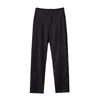 Pantalon ample à neuf points automne plus taille large jambe mince drapé taille haute mode solide pantalon de costume noir 11712 210415